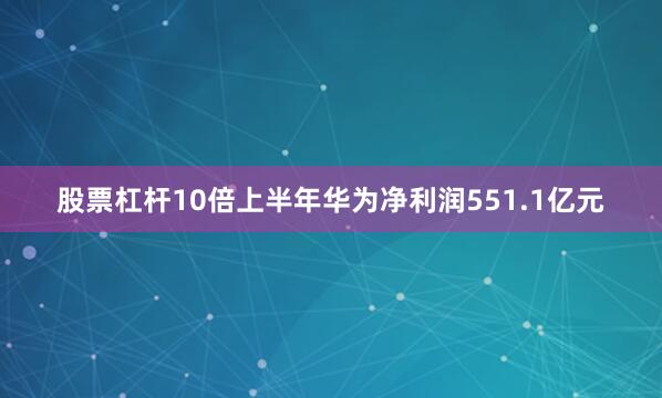 股票杠杆10倍上半年华为净利润551.1亿元
